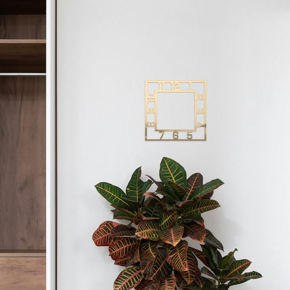 Luxshiny 4Pcs Unique Square Wall Clock Decals with Modern Design for Minimalist Bedroom and Office Decor