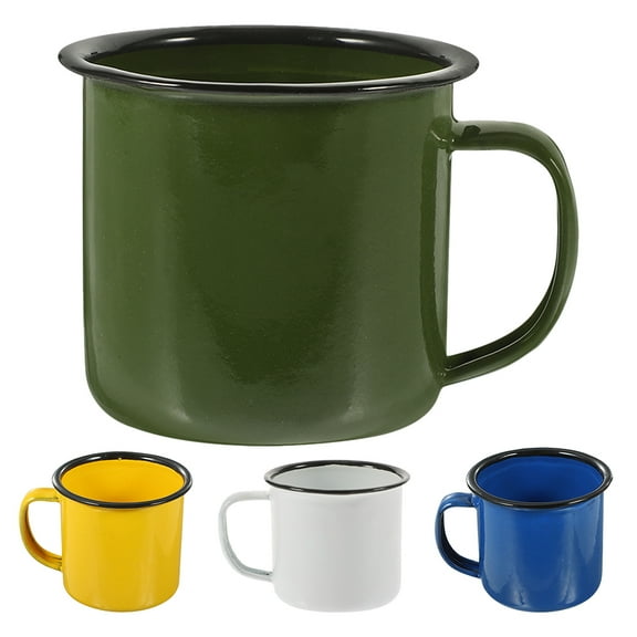 Luxshiny 4Pcs Vintage Enamel Mugs Portable Tea Cups Multipurpose Campfire Drinking Cups Assorted Color