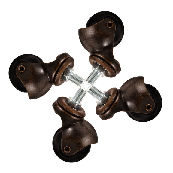 Luxshiny Casters Dark Brown 4Pcs Round Shape