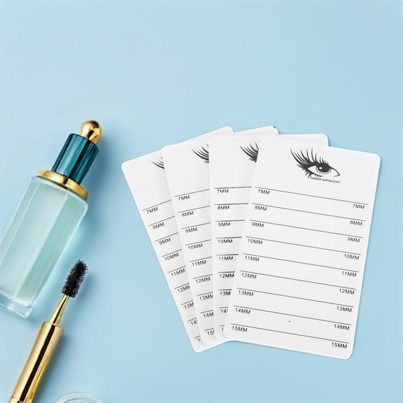 Luxshiny 4Pcs White Acrylic Eyelash Display Board Lash Extension Pallet with Sturdy Stand for Home Use