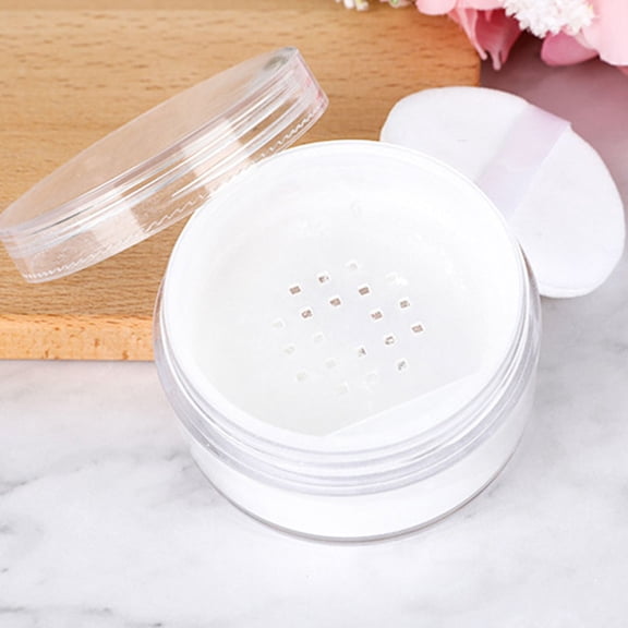 Luxshiny 4Pcs White Powder Case Travel Accessory for Loose Powder Storage Compact and Leak Proof