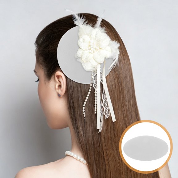 Luxshiny 4Pcs White Sinamay Base for Wedding Hat Making 6.7 Inch Round Fascinator Craft Base