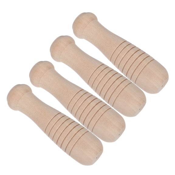 Luxshiny 4Pcs Wooden Grip Handles for Bbq Utensils Multitask Use for Kitchen and Barbecue