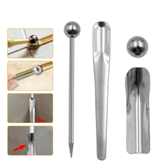Luxshiny 4Pcs/set Decorating Tools Double Hole Silver Tile Tool Kit For Homeowners