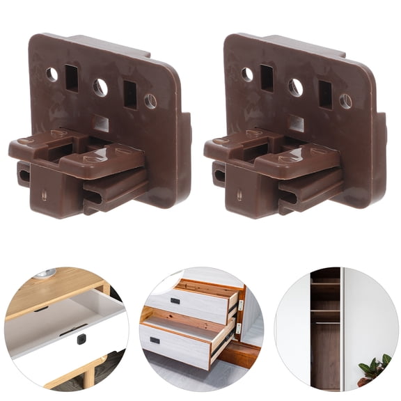 Luxshiny 4Set Furniture Drawer Rail Replacement Kit with Plastic Guides and Stopper for Home