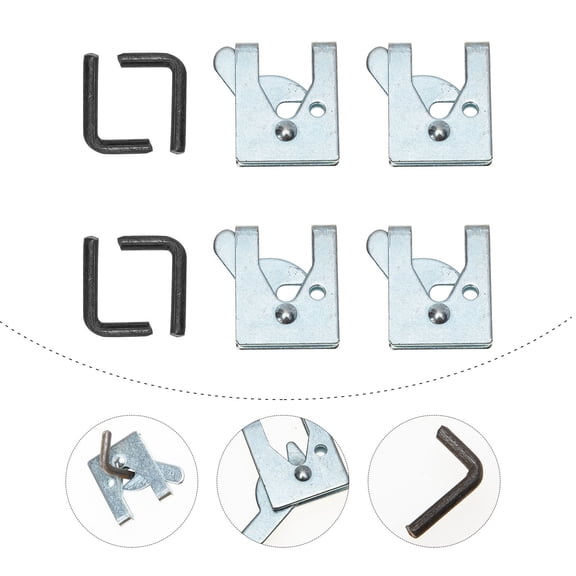 Luxshiny 4Sets Easy to Install Automatic Pet Cage Touch Lock in Silver Metal for Home Use