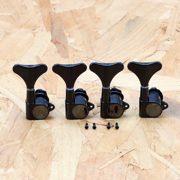 Luxshiny 4Sets Professional Bass Tuning Key Pegs Black Acoustic String Tuning Machines
