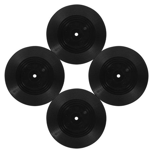 Luxshiny Decorative Cup Coasters ABS Nonslip Vinyl Record Design 4Pcs