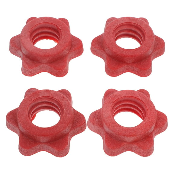 Luxshiny 4Pcs Barbell Lock Collars Red Plastic Easy Install for Home Workout