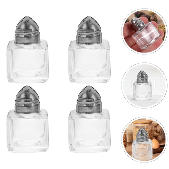 Luxshiny 4pcs Condiment Spice Jars Set Glass Tightly Sealed Storage Holder Outdoor Enthusiasts