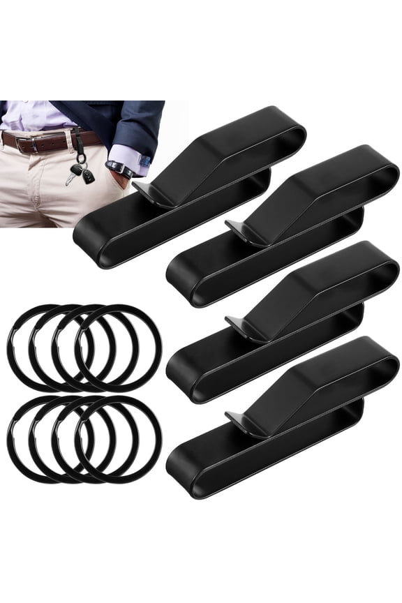 4pcs Duty Belt Key Holders Stainless Steel Key Clips With Detachable Key Rings For Accessories Fits Wide Belts