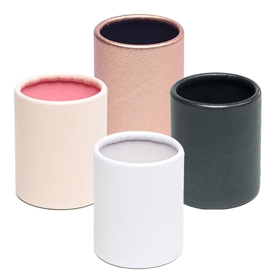 Luxshiny Set of 4 Black Flower Cylinder Boxes, Solid Color Cardboard Boxes for Floral Arrangements