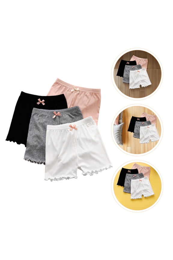 4pcs Girls Safety Shorts Sweet Black Modal Fabric Anti-emptied Shorts For Dancing