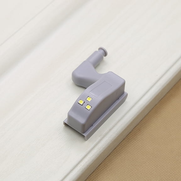 Luxshiny 4Pcs Cabinet Hinge Light LED Grey ABS Material for Closet and Wardrobe