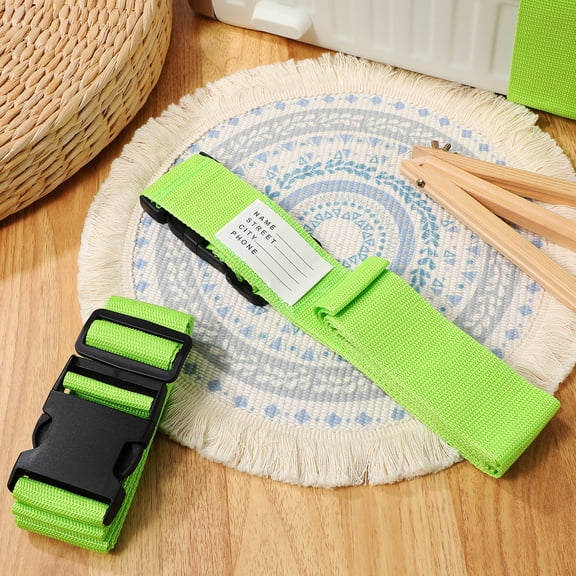 Luxshiny 4Pcs Travel Luggage Straps in Green High Strength Fiber for Suitcase Safety