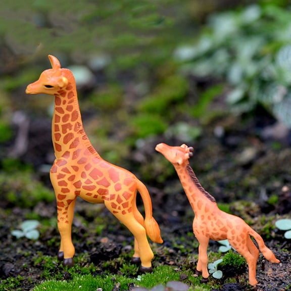 Luxshiny Miniature Garden Animal Figurines Orange Resin 4pcs