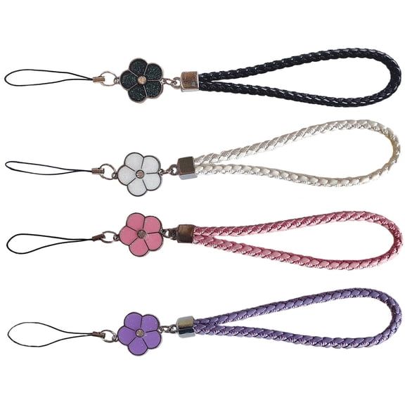 Luxshiny 4-Pack Black PU Mobile Phone Lanyards Lightweight and Accessories for Women