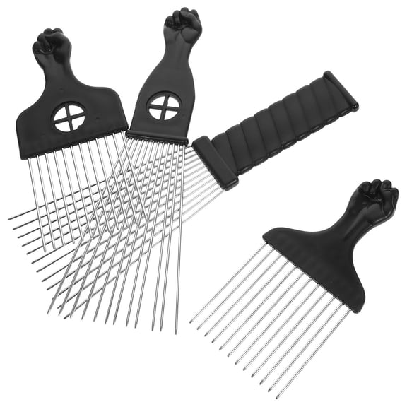 Luxshiny 4-Piece Professional Barber Hair Styling Combs Set for Detangling and Grooming, Black