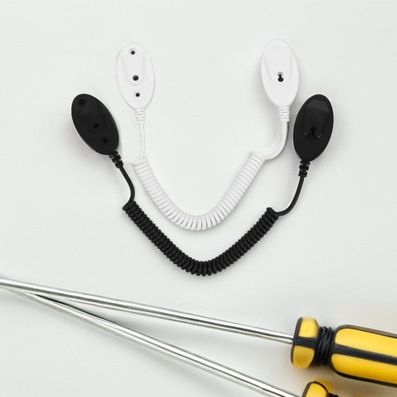 Luxshiny 4Pcs Plastic Wall Hooks with Retractable Remote Control Security Straps in Assorted Colors