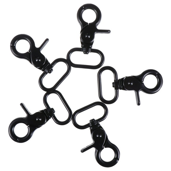 Luxshiny 5 Pcs Black Zinc Alloy Swivel Snap Hook Spring Clasp for Luggage Pet Leash DIY Projects