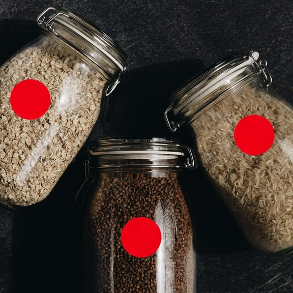 Luxshiny Round Red Adhesive Dot Stickers Roll Blank Labels for Home Labeling