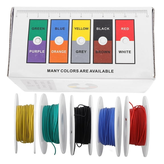 Luxshiny 5 Rolls Soft Silicone Electrical Wire Of Flexible High Efficiency For Model Planes Cars Appliances And More