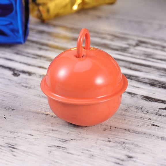 Luxshiny 50Pcs Orange Metal Jingle Bells Ideal for Holiday Decorations and Jewelry Making