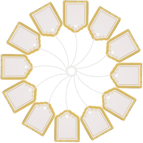 Luxshiny 500Pcs FanShaped White Price Tags for Jewelry Price Labeling with String