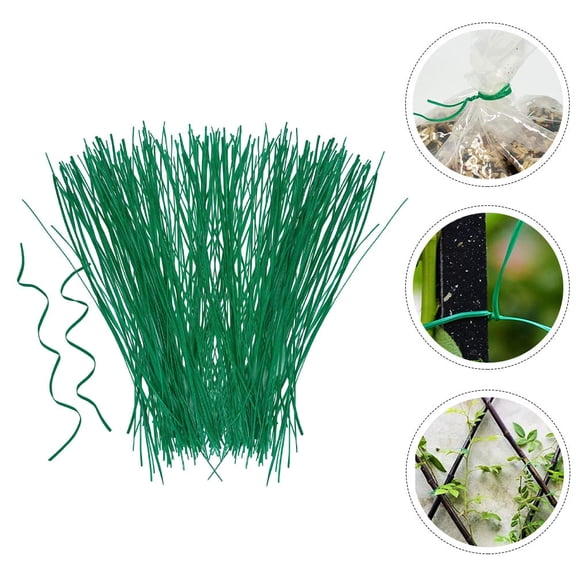 Luxshiny 500Pcs Garden Tie Wire for Supporting Plants and Branches Green Ties