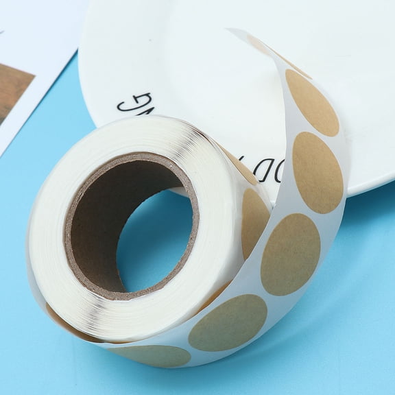 Luxshiny 500 Pcs Round Label Stickers Kraft for Sealing and Yard Sale