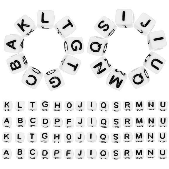 Luxshiny 500Pcs Sturdy Acrylic Alphabet Beads for Bracelet Supply with Smooth Surface Assorted
