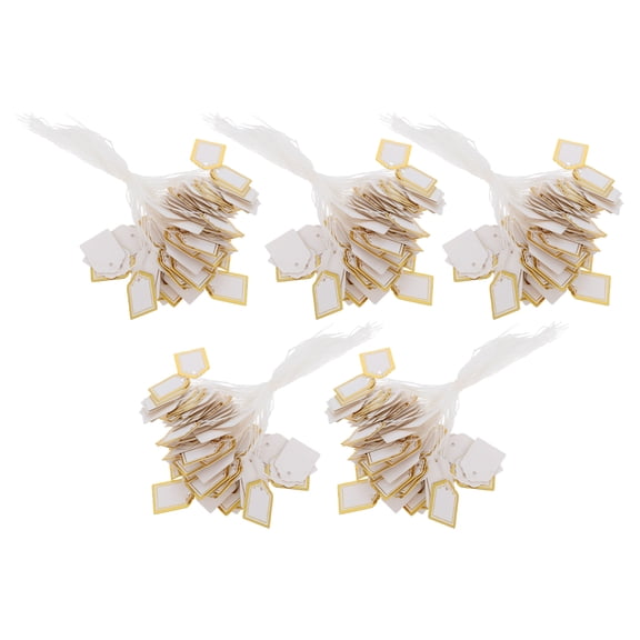 Luxshiny 500Pcs Small Golden Fanshaped Price Tags for Sale and Vendor Booth Supplies