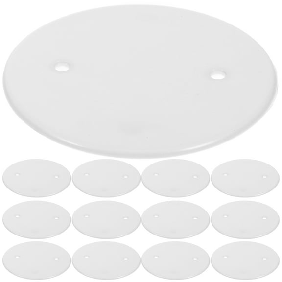 Luxshiny 50Pcs Blank Wall Plate White PP Cable Outlet Cover for Home and Office Use