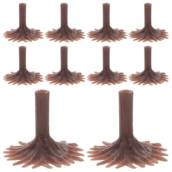 Luxshiny 50 Pieces Brown Plastic Model Tree Bases for Train Scenery, Diorama, Landscape, and Miniature Scenes