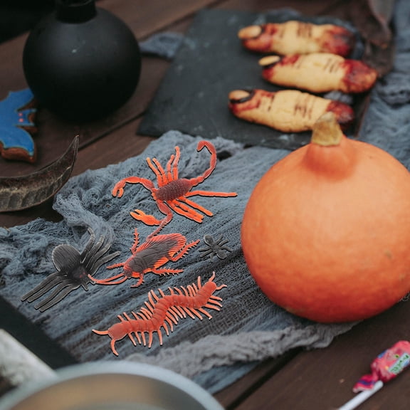 Luxshiny 50Pcs Creepy Simulation Bugs Including Australian Ant Scorpion for and April Fools