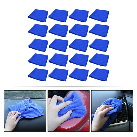 Luxshiny 50Pcs Durable Blue Car Polishing Cloths Scratch Free Microfiber Waxing Towels