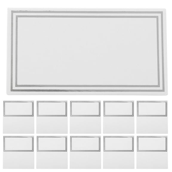 Luxshiny 50Pcs Elegant Plated Silver Wedding Place Cards Foldable Tent Style for Table Name Display