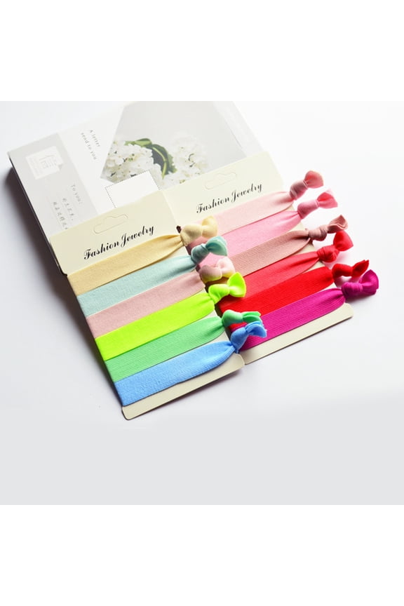 50Pcs Fashion Knot Hair Ties Solid Color Elastic Ponytail Holders for Decoration Use