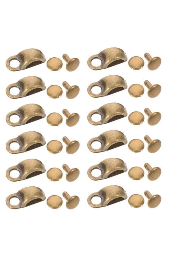 50Pcs Heavy Duty Boot Hooks with Rivets Metal Lace Hook Replacement for Hiking and Trekking