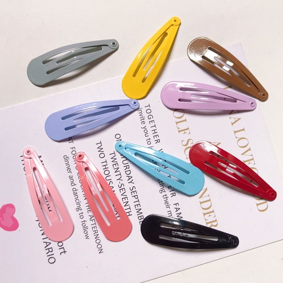 Luxshiny 50Pcs Mixed Color Hair Clips Snap Barrettes for Decoration Assorted Colors