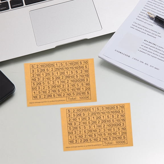 Luxshiny Beige Saving Stickers for Home Use, Precise Counting, 50 Pieces Budget Labels