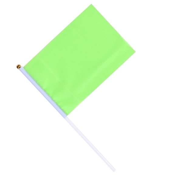Luxshiny 50Pcs Portable Hand Waving Flags Green Square Design Party Banner for Celebrations