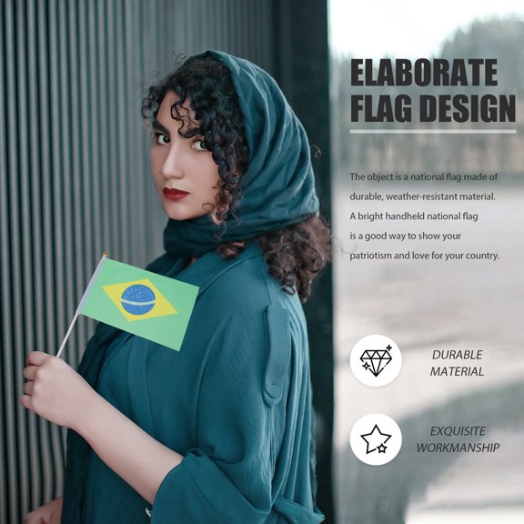 Luxshiny 50Pcs Qatar 32 National Flags Small Flags on Stick Weather Resistant for Party Cheering