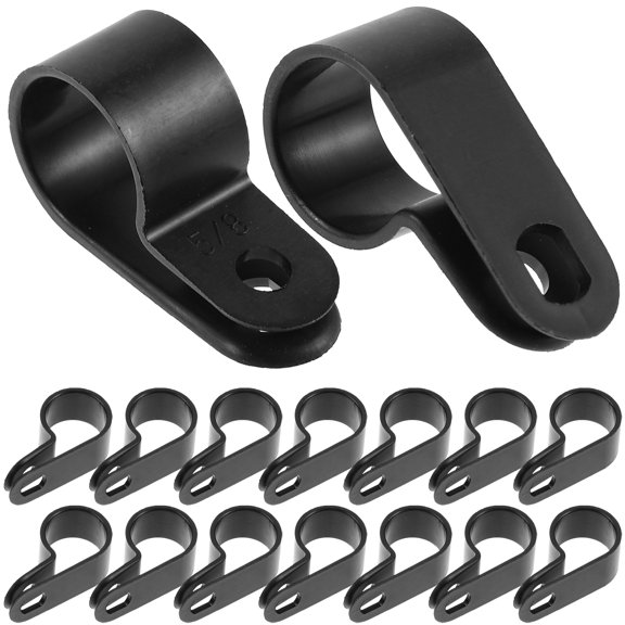 Luxshiny 50Pcs Rope Light Clips Black PVC Wire Holders for Wall Secure Cable Management