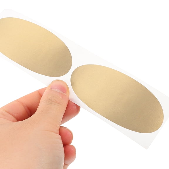 Luxshiny 50Pcs Scratch Off Stickers Golden Oval Peel and Stick Labels for Diy Design Projects
