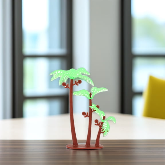 Luxshiny 50Pcs Simulation Coconut Palm Plastic Decoration for Festive Cake and Dessert