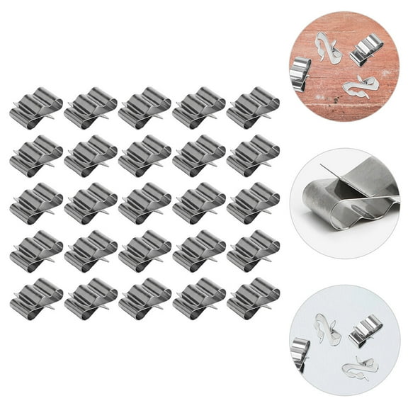 Luxshiny 50Pcs Stainless Steel Cable Clamps for Effective Trailer Wire and Photovoltaic Cable Attachment