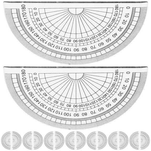 Luxshiny 50Pcs Plastic Protractor for Measuring Angles with Thick Transparent Design and Clear Number Printing