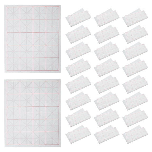 Luxshiny 50Pcs Traditional Handmade Xuan Paper Sheets for Chinese Brush Writing Practice