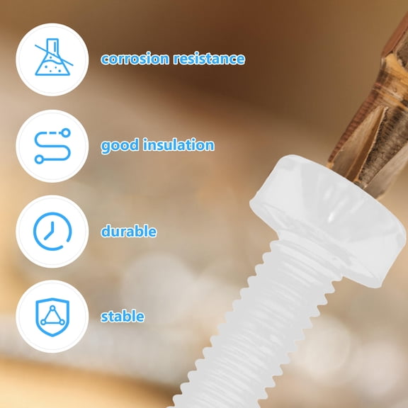 Luxshiny 50Pcs Transparent Plastic Bolts Round Head Cross Screws for Insulated DIY Projects